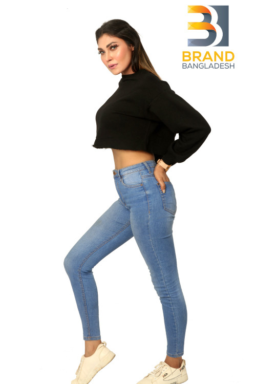 Girls Crop Top Sweatshirt Open Bottom