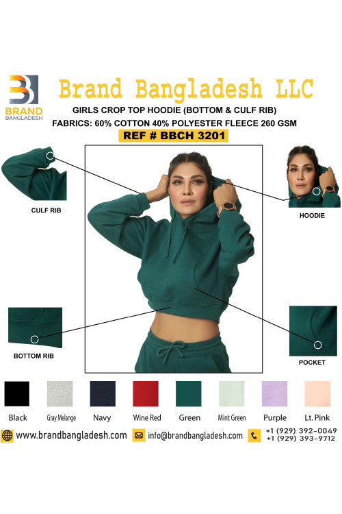 Girls Crop Top Hoodie