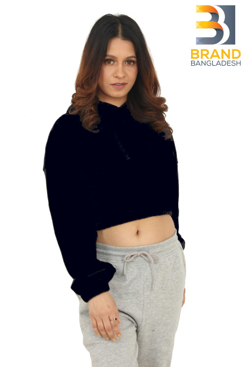 GIrl's Crop Top Hoodie with elastic cuffs and bottom