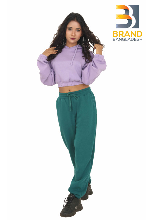 GIrl's Crop Top Hoodie with elastic cuffs and bottom